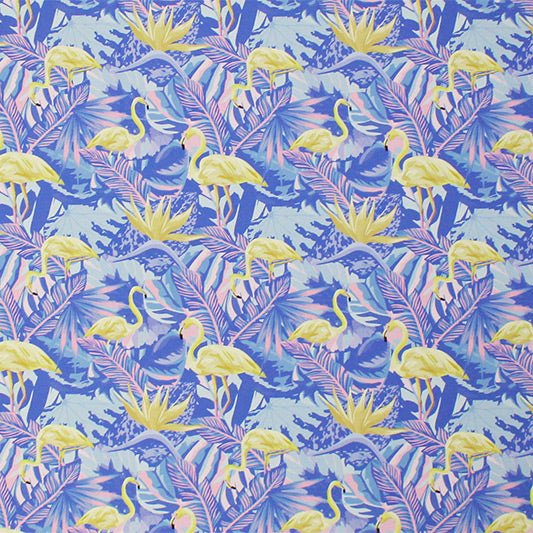 Pastel Flamingos and Palms Printed Spandex | CDW