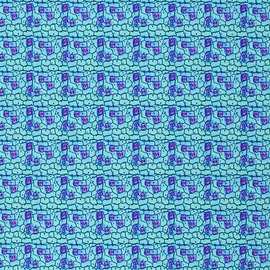 Aquatic Abstract Cells Printed Spandex | CDW