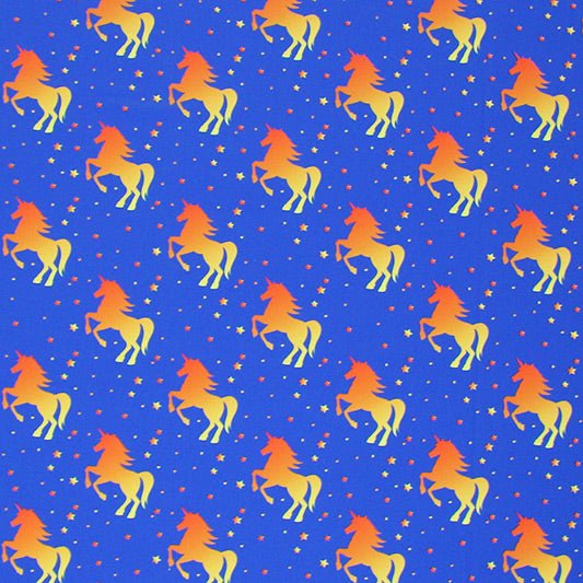 Unicorns Yellow Orange Printed Spandex | CDW