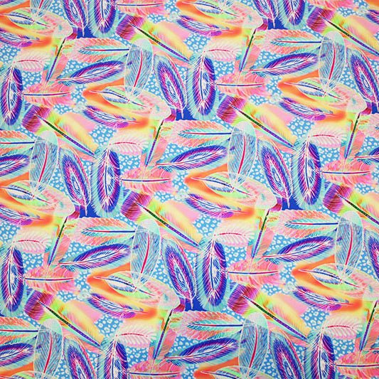 Neon Feathers Printed Spandex | CDW
