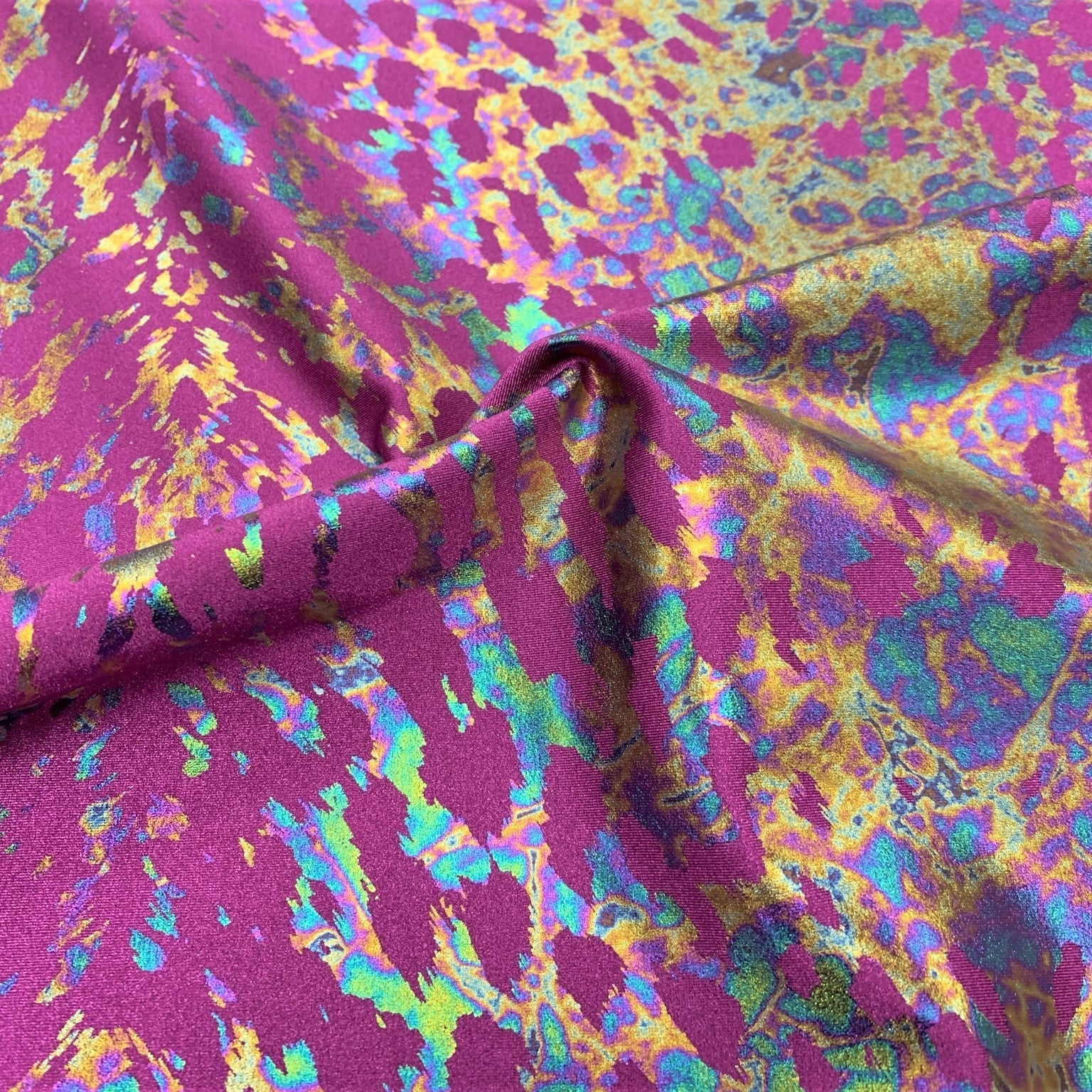 Naga Foil Printed Spandex Fabric | CDW