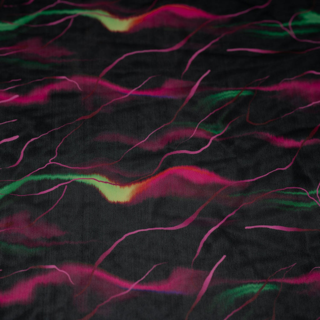 Neon Northern Lights Printed Power Mesh Fabric | CDW