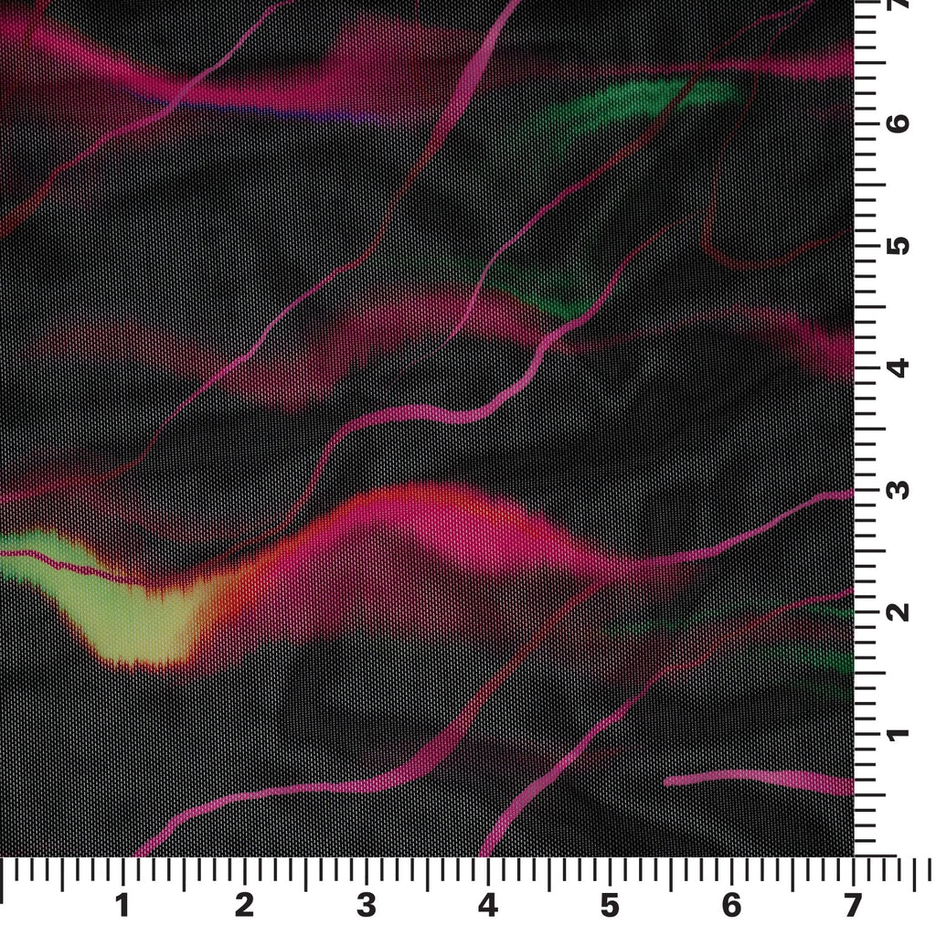 Neon Northern Lights Printed Power Mesh Fabric | CDW