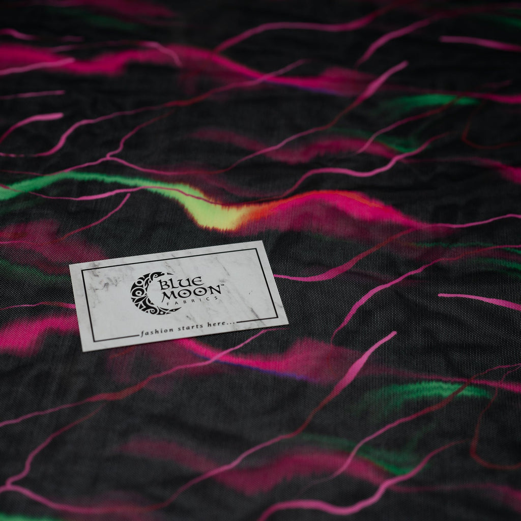 Neon Northern Lights Printed Power Mesh Fabric | CDW