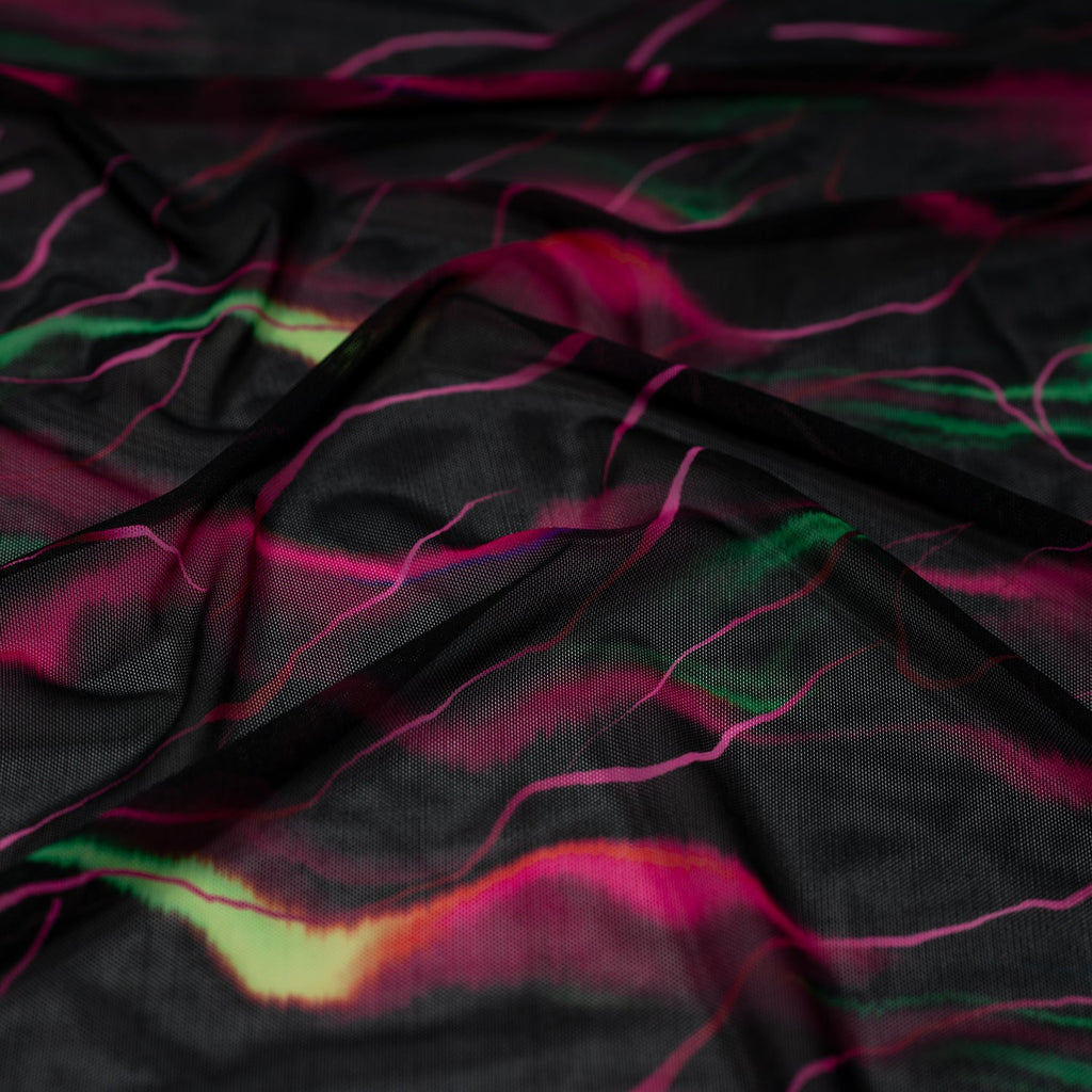 Neon Northern Lights Printed Power Mesh Fabric | CDW