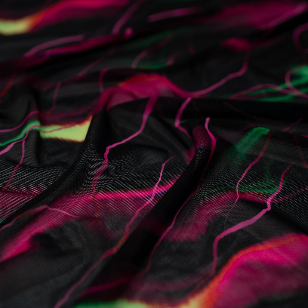 Neon Northern Lights Printed Power Mesh Fabric | CDW