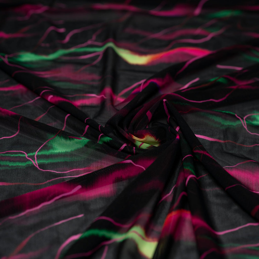 Neon Northern Lights Printed Power Mesh Fabric | CDW