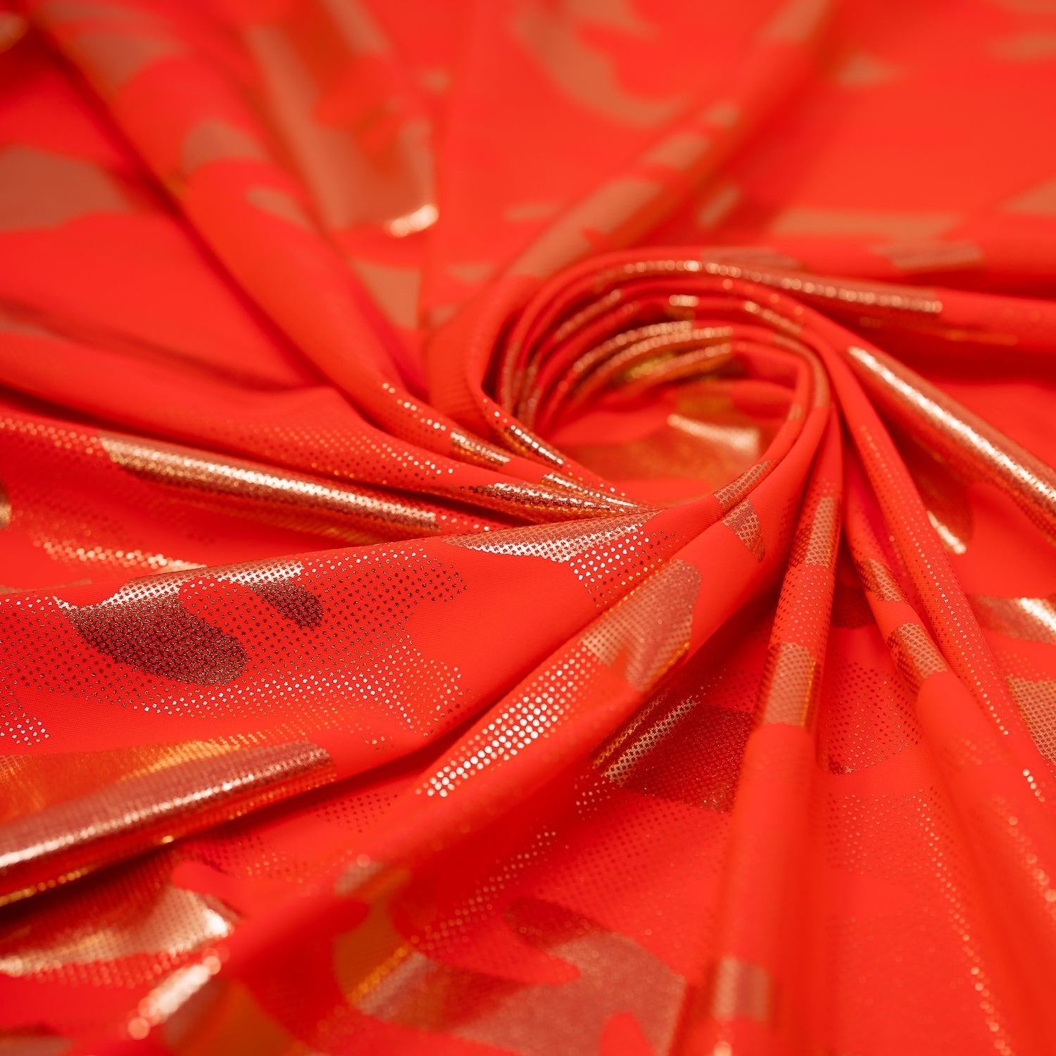 Neon Nugi Foil Printed Cationic Spandex Fabric | CDW