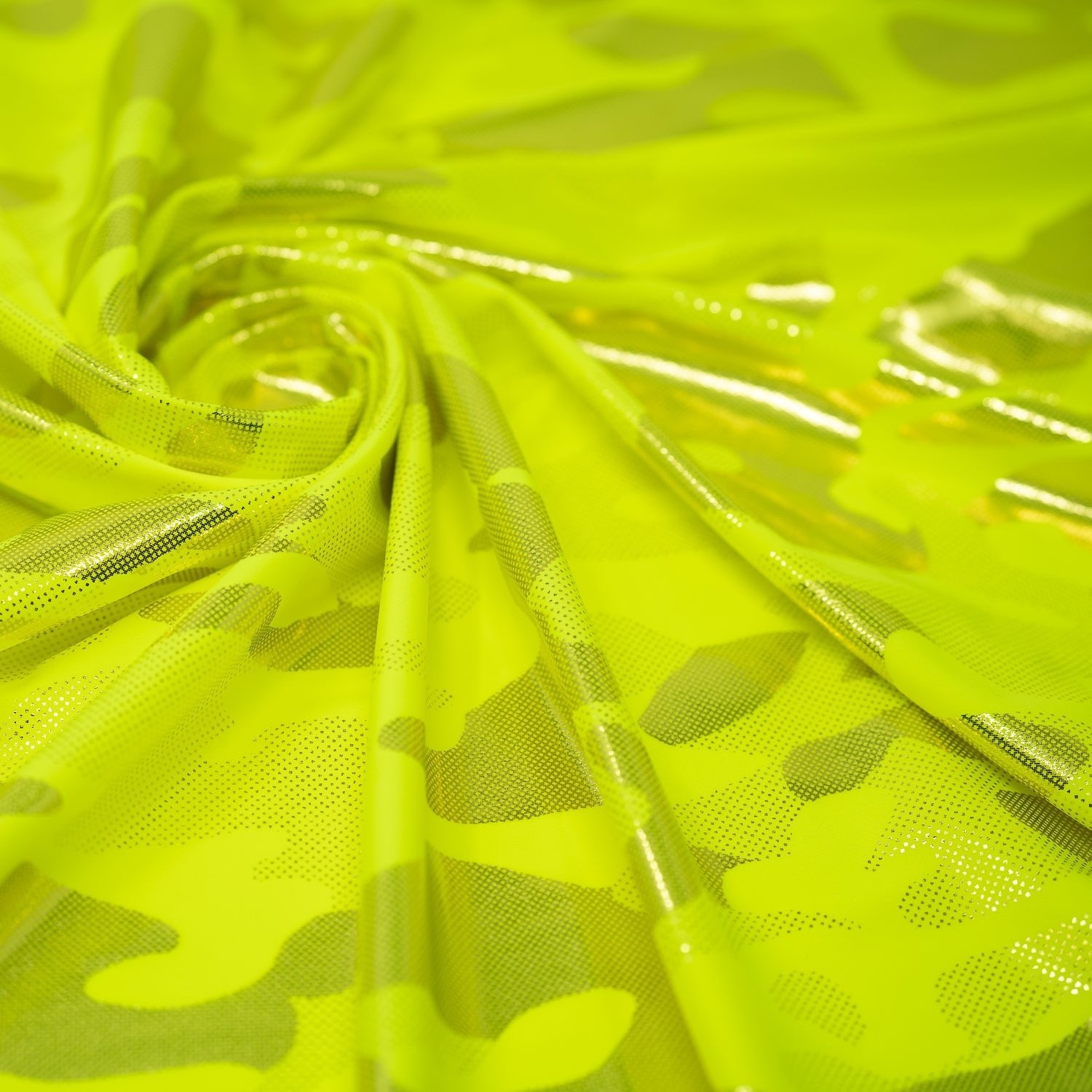 Neon Nugi Foil Printed Cationic Spandex Fabric | CDW