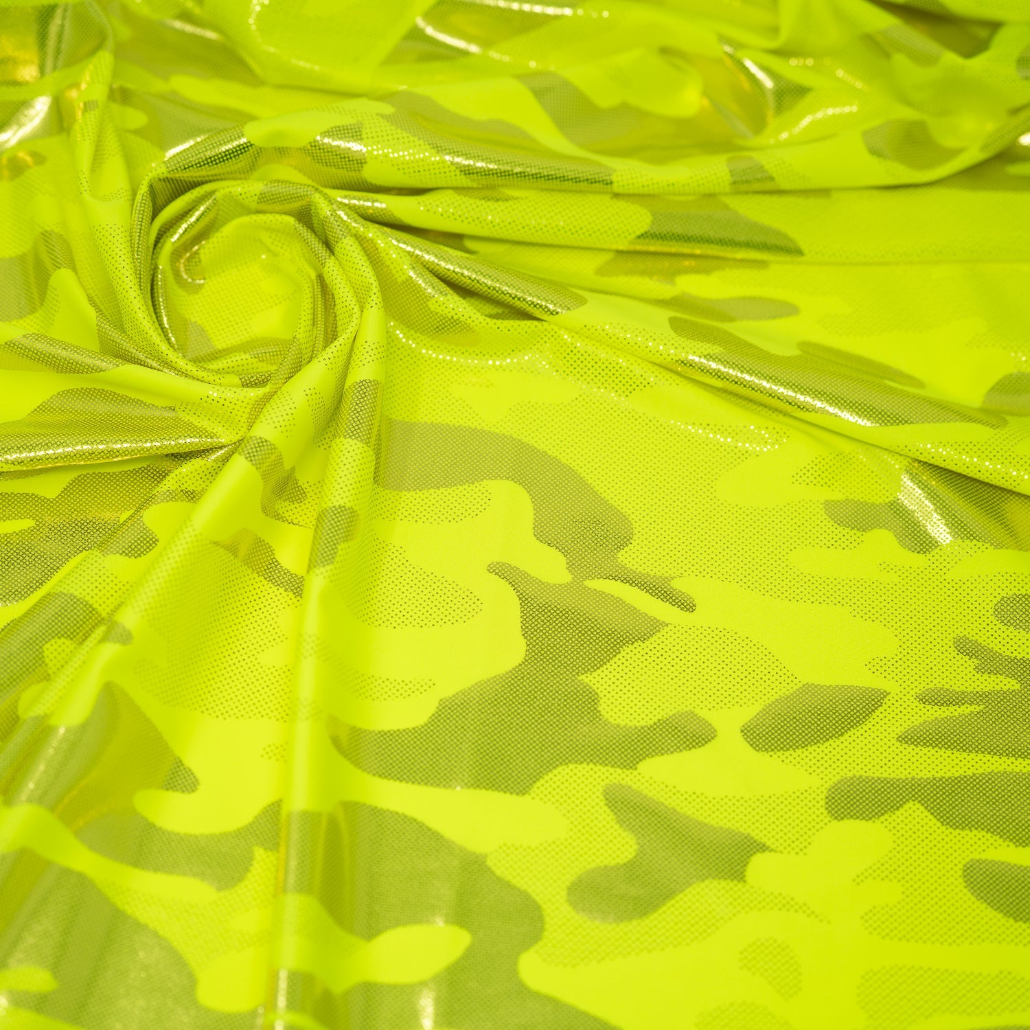 Neon Nugi Foil Printed Cationic Spandex Fabric | CDW