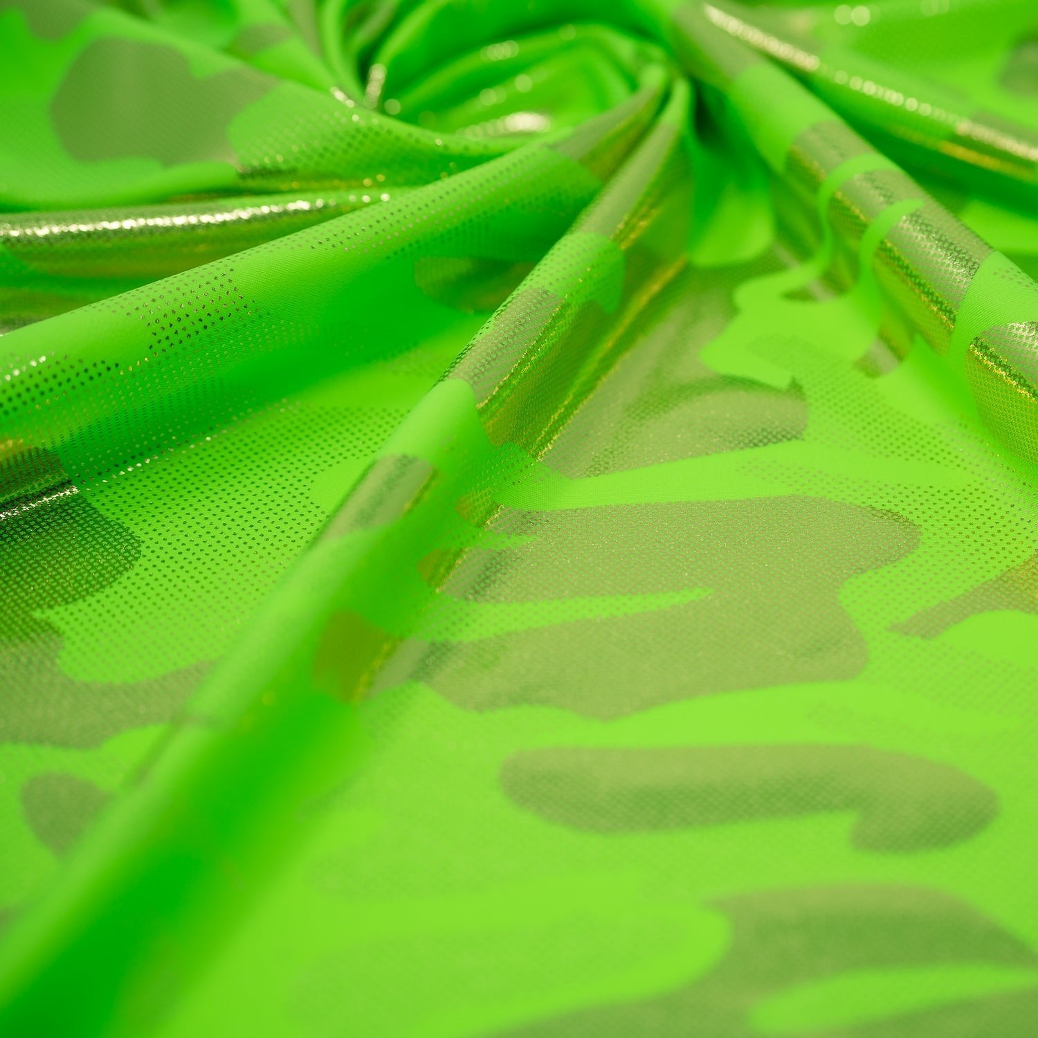 Neon Nugi Foil Printed Cationic Spandex Fabric | CDW