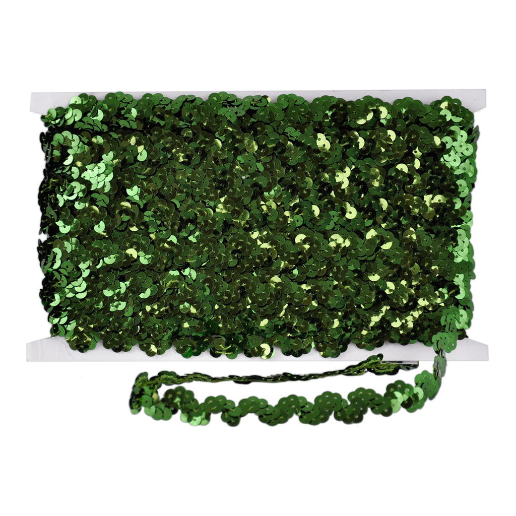 Non-Stretch Sequin Trim - 1/2" Width (25 Yard Roll) - BQ-304-25 Hunter Green