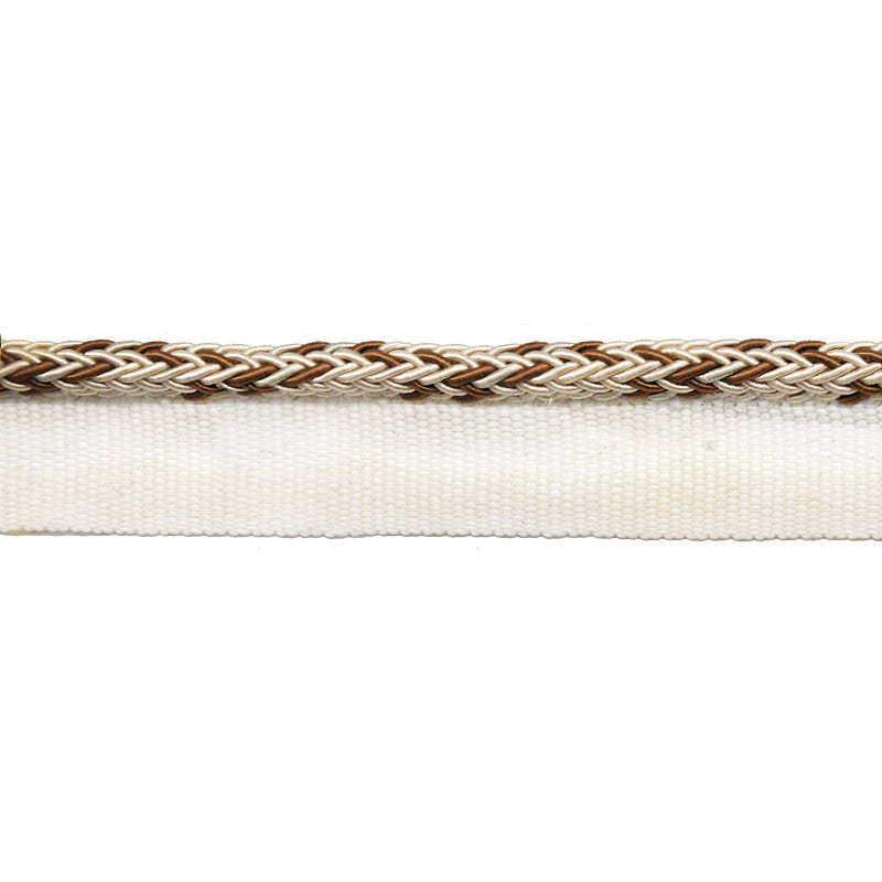 Odyssey Collection - 1/4" Width Braided Cord with Lip (50 Yard Roll) - BC-12000-28/16  Beige and Brown