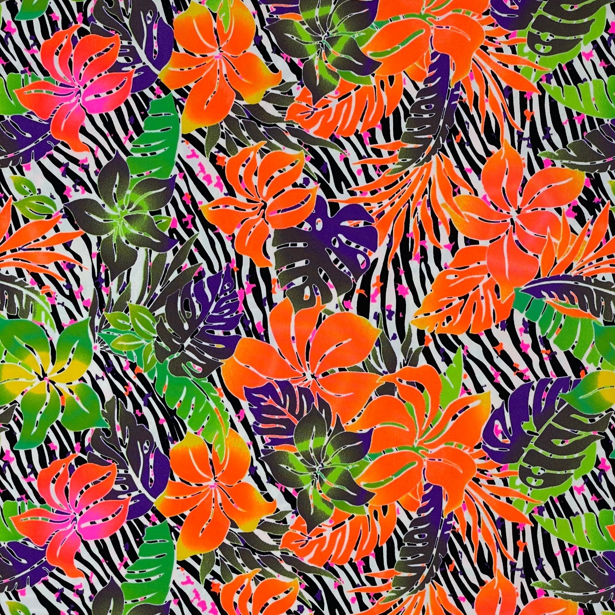 Tropical Zebra Printed Spandex | CDW