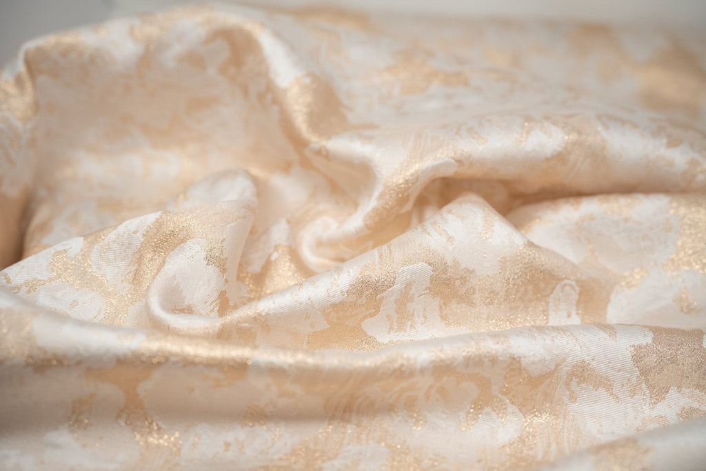 Peachy Clouds Metallic Brocade Fabric | CDW