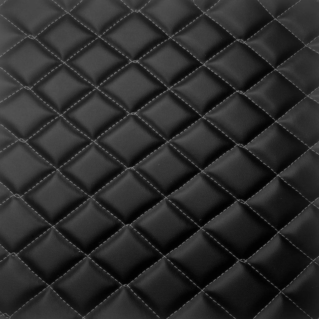 Diamond Quilted Foam Backed Faux Leather Vinyl Fabric