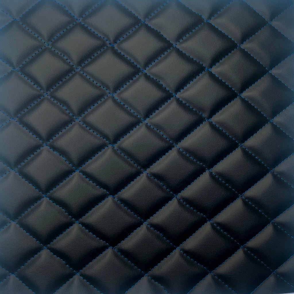Diamond Quilted Foam Backed Faux Leather Vinyl Fabric