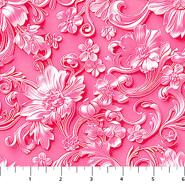 Pink Baroque Damask Good Together Cotton 44"/45" Fabric Per Yard
