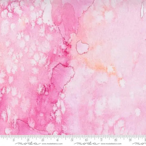 Pink Petal Flow Basic Watercolor Painting 44"/45" Fabric Per Yard