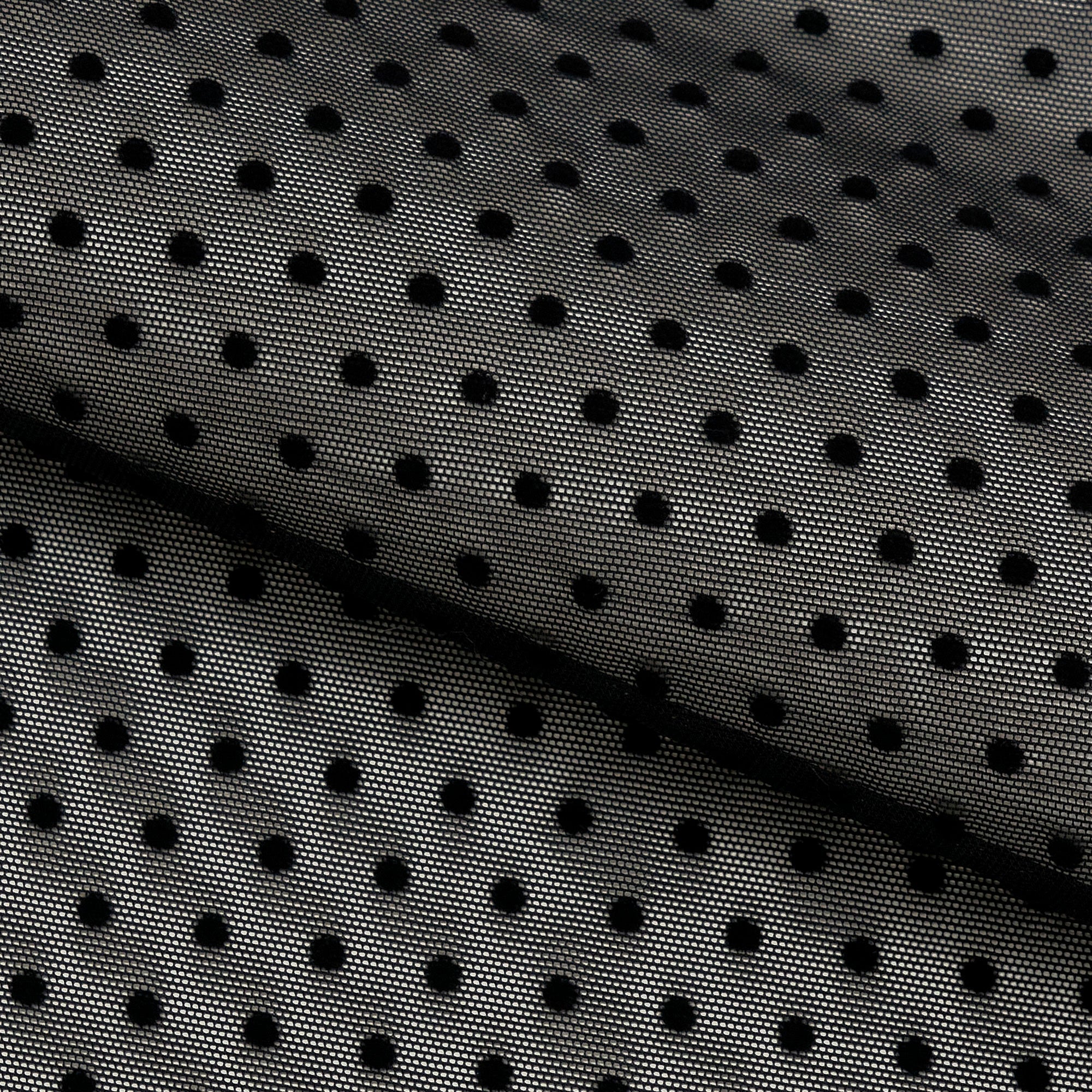 Polka Dot Flocked Stretch Mesh Fabric | CDW