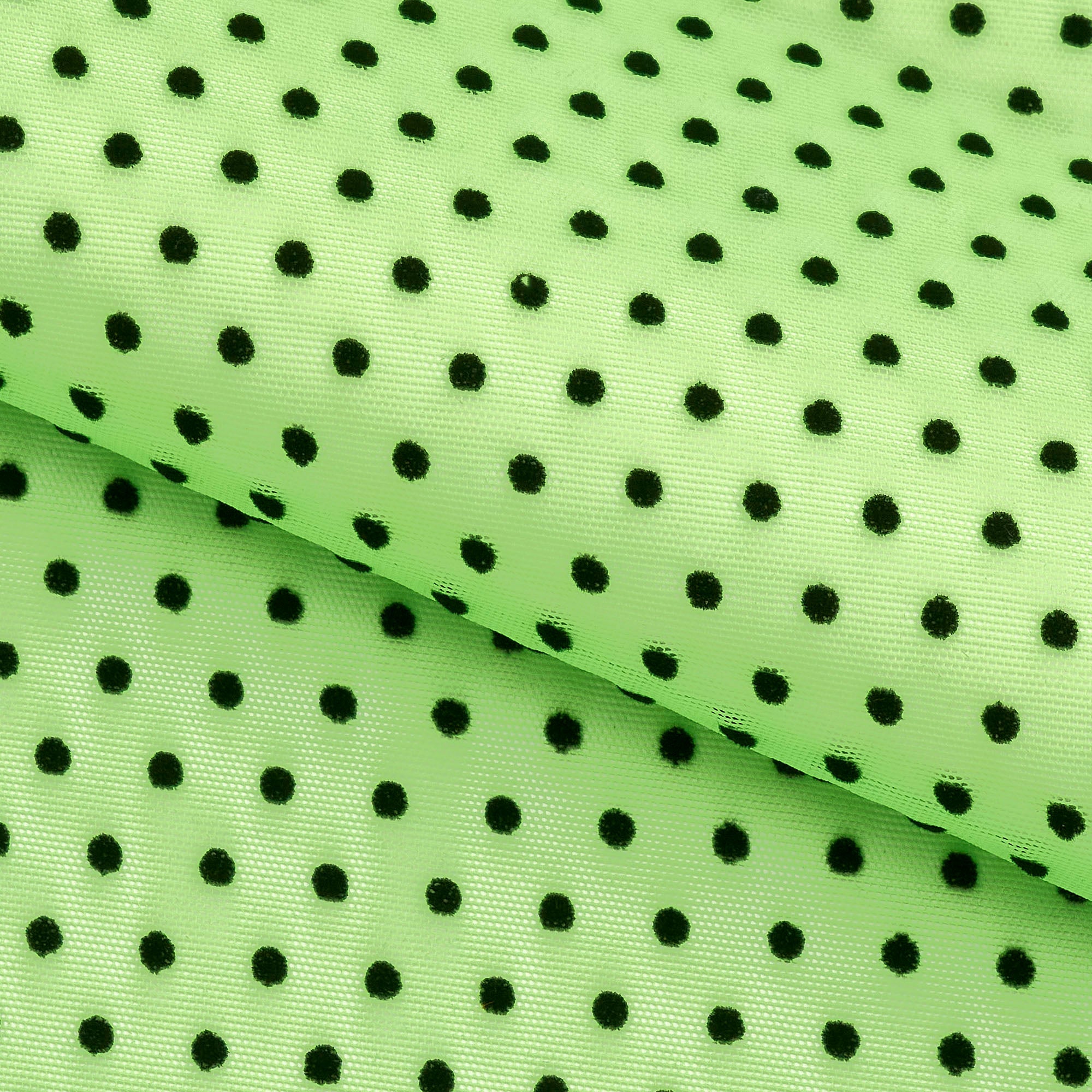 Polka Dot Flocked Stretch Mesh Fabric | CDW