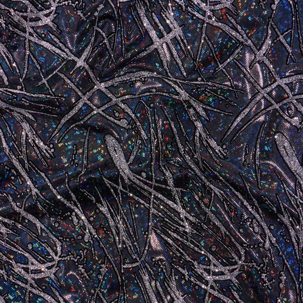 Pollock Shattered Glass Foiled Spandex Fabric | CDW