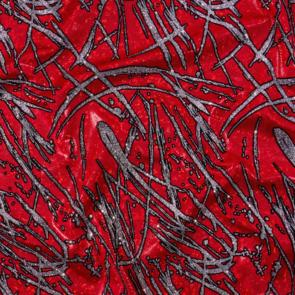 Pollock Shattered Glass Foiled Spandex Fabric | CDW