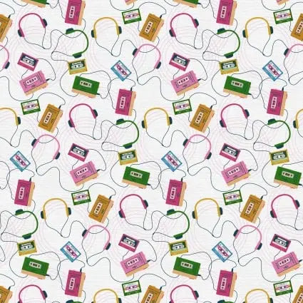 Press Play Cassette Player 43"/44" Fabric Per Yard