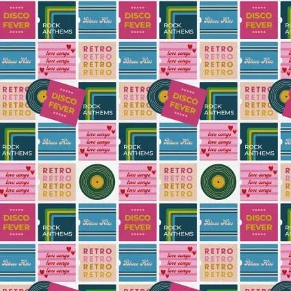 Press Play Record Breaking 43"/44" Fabric Per Yard