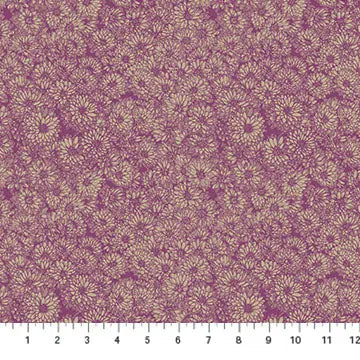 Purple Dahlias Indelible by Anna Maria for Northcott Cotton 44"/45" Fabric Per Yard