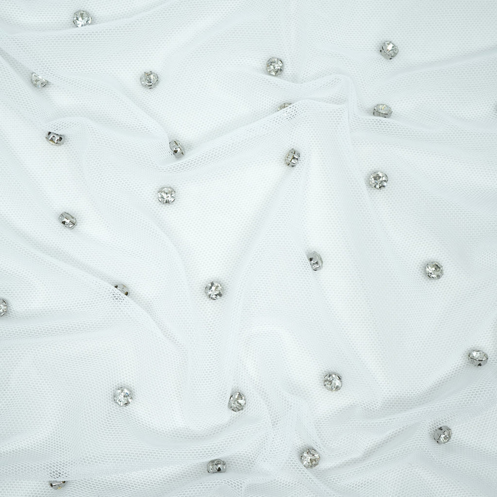 Stellar Rhinestone Stretch Mesh Fabric | CDW