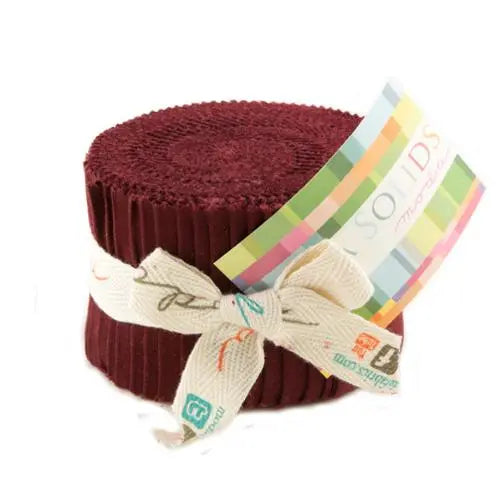 Red Burgundy Bella Solids Junior Jelly Roll