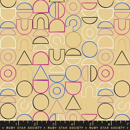 Reign Noble Sand Modern Shapes 44"/45" Fabric Per Yard