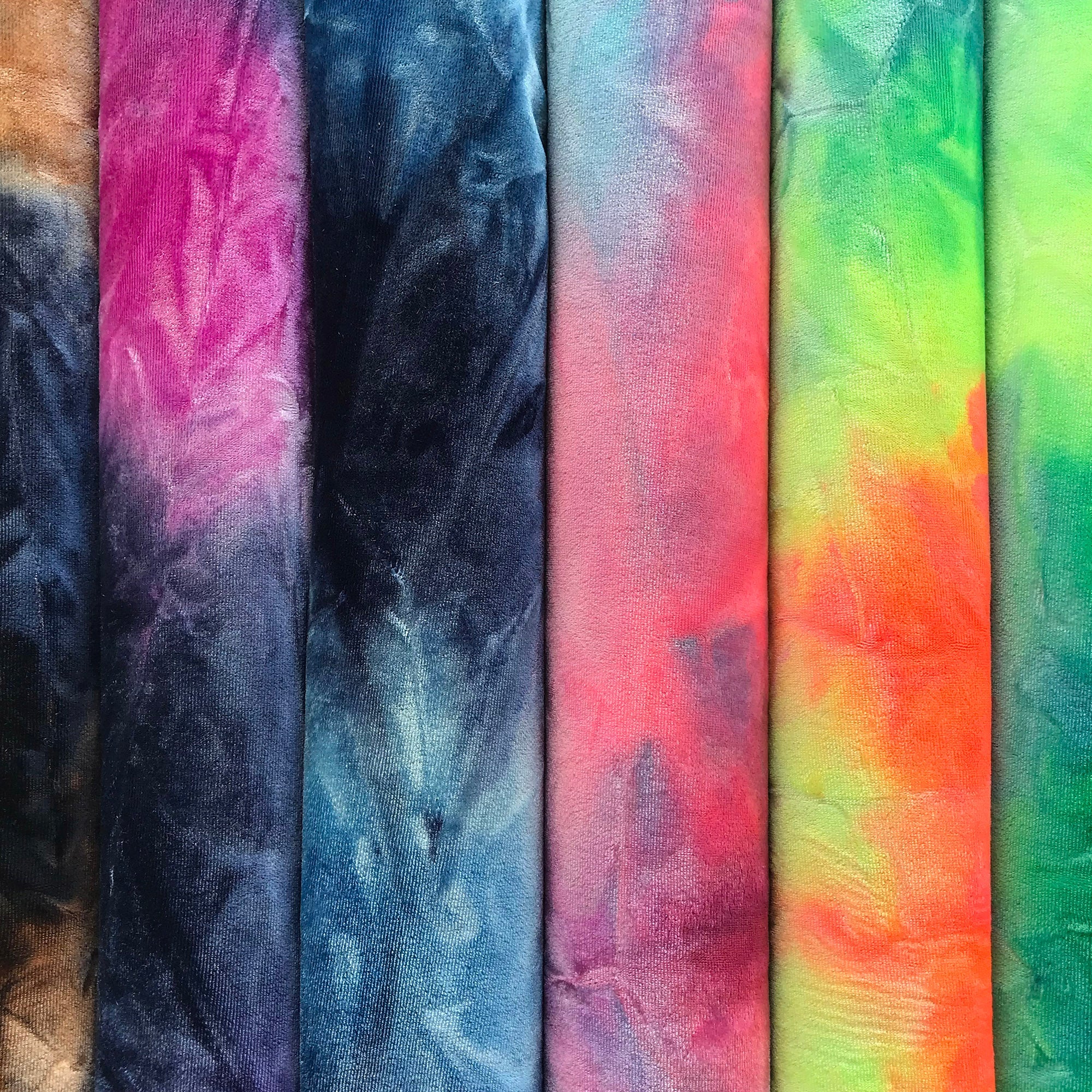 Renegade Tie Dyed Stretch Velvet Fabric | CDW