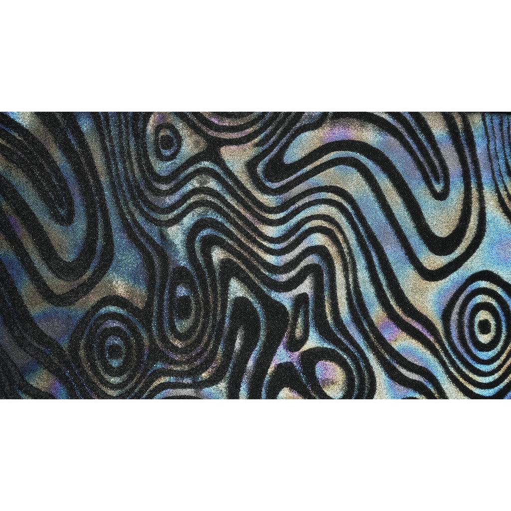 Sonic Swirl Embossed Foiled on Stretch Velvet Fabric | CDW