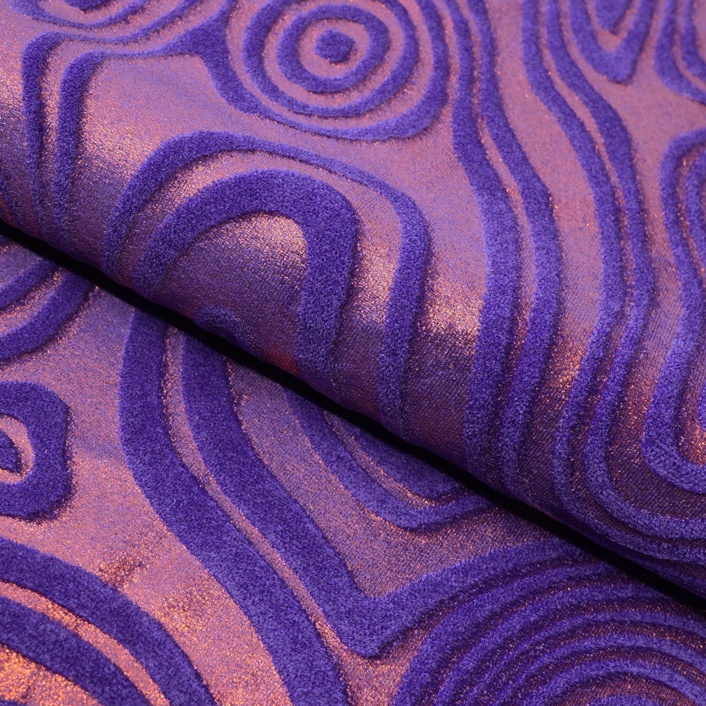 Sonic Swirl Embossed Foiled on Stretch Velvet Fabric | CDW