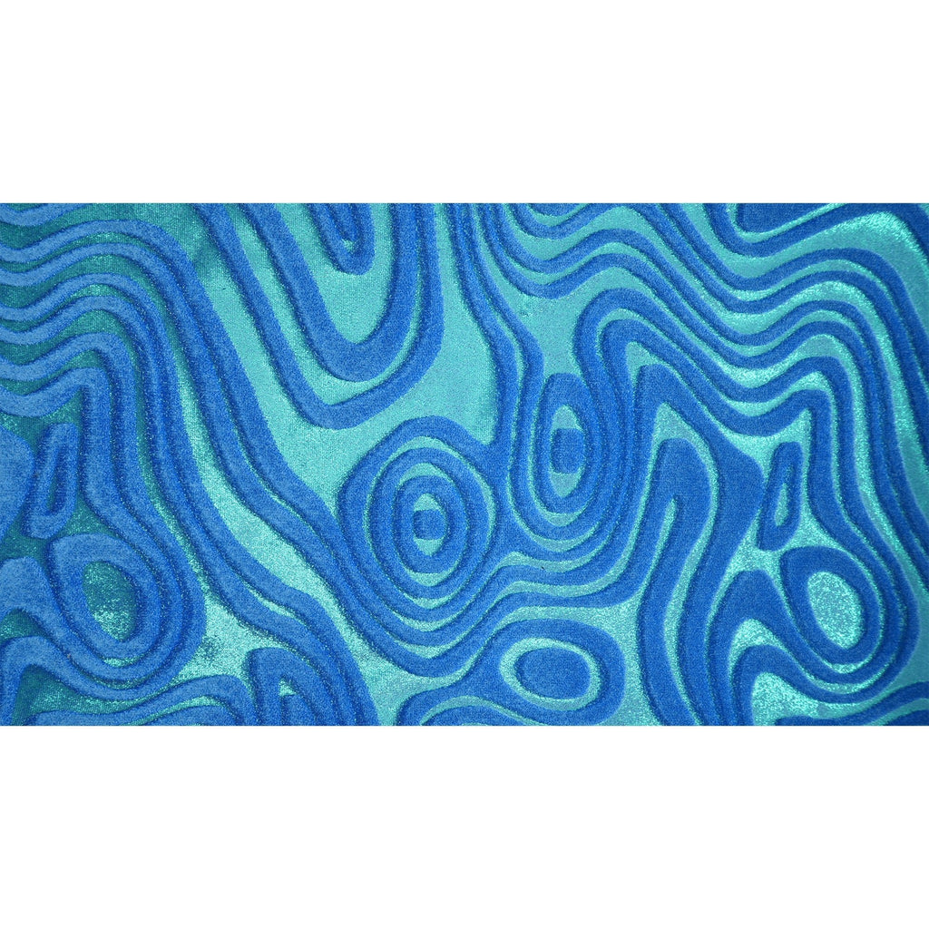 Sonic Swirl Embossed Foiled on Stretch Velvet Fabric | CDW