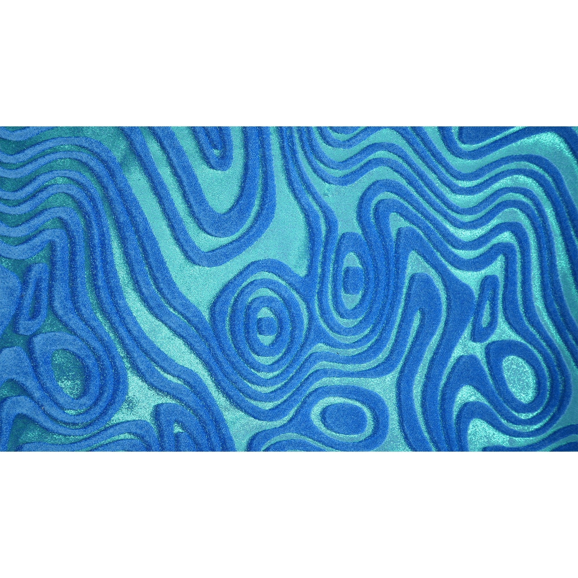 Sonic Swirl Embossed Foiled on Stretch Velvet Fabric | CDW