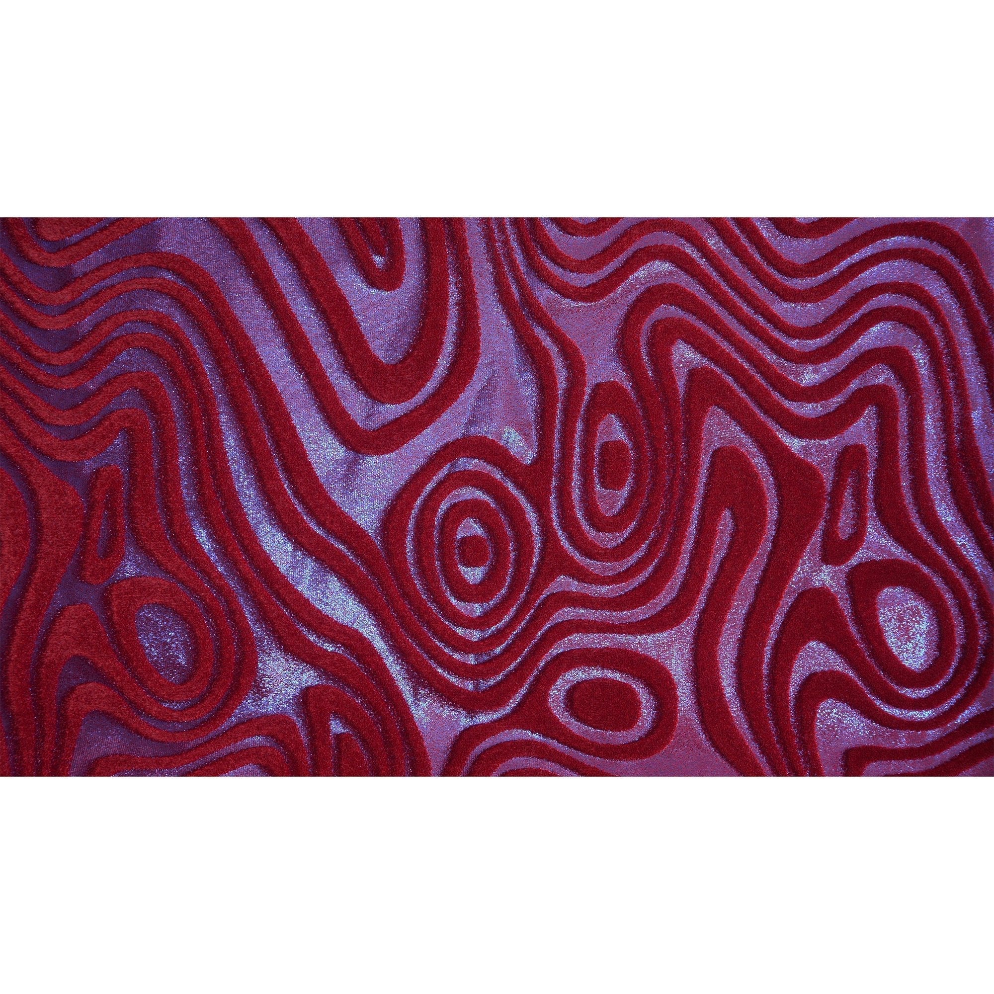 Sonic Swirl Embossed Foiled on Stretch Velvet Fabric | CDW
