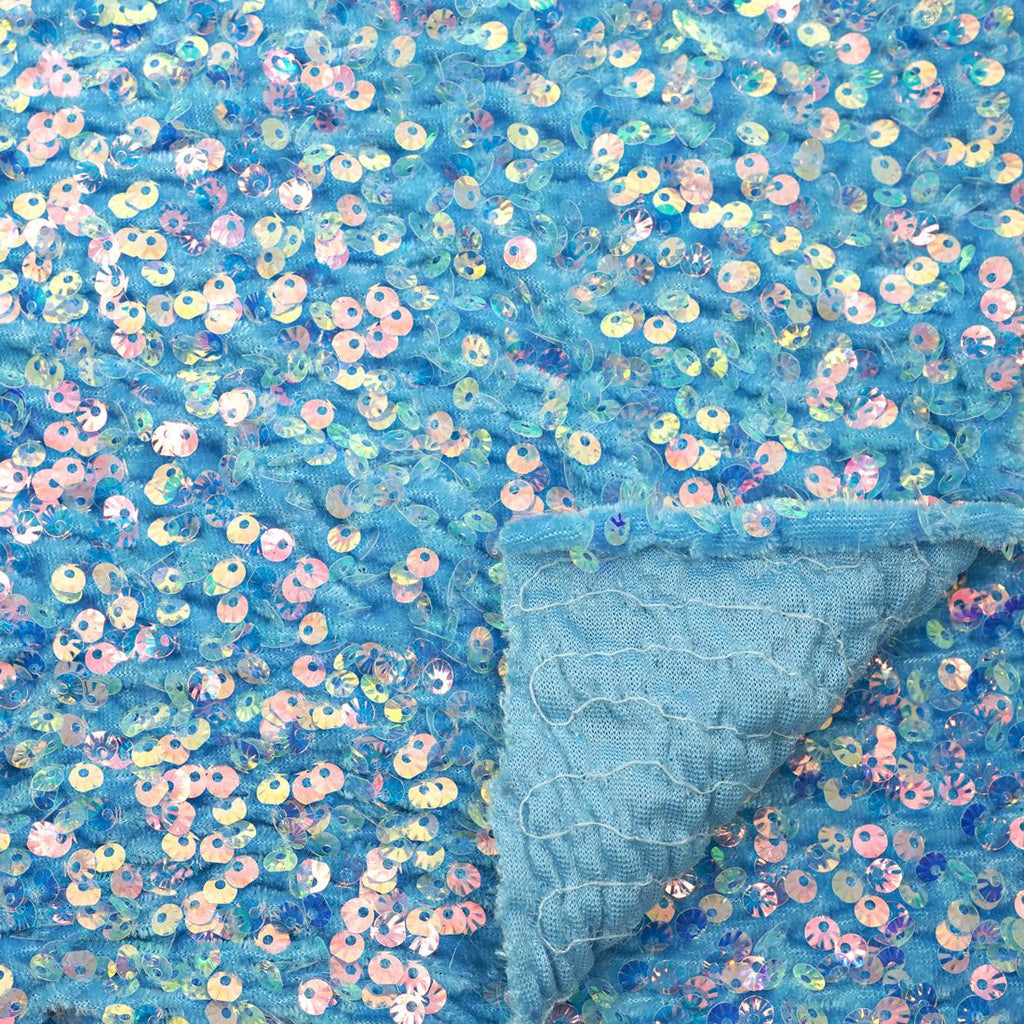 Sanibel Seashell Stretch Velvet Sequin Fabric | CDW
