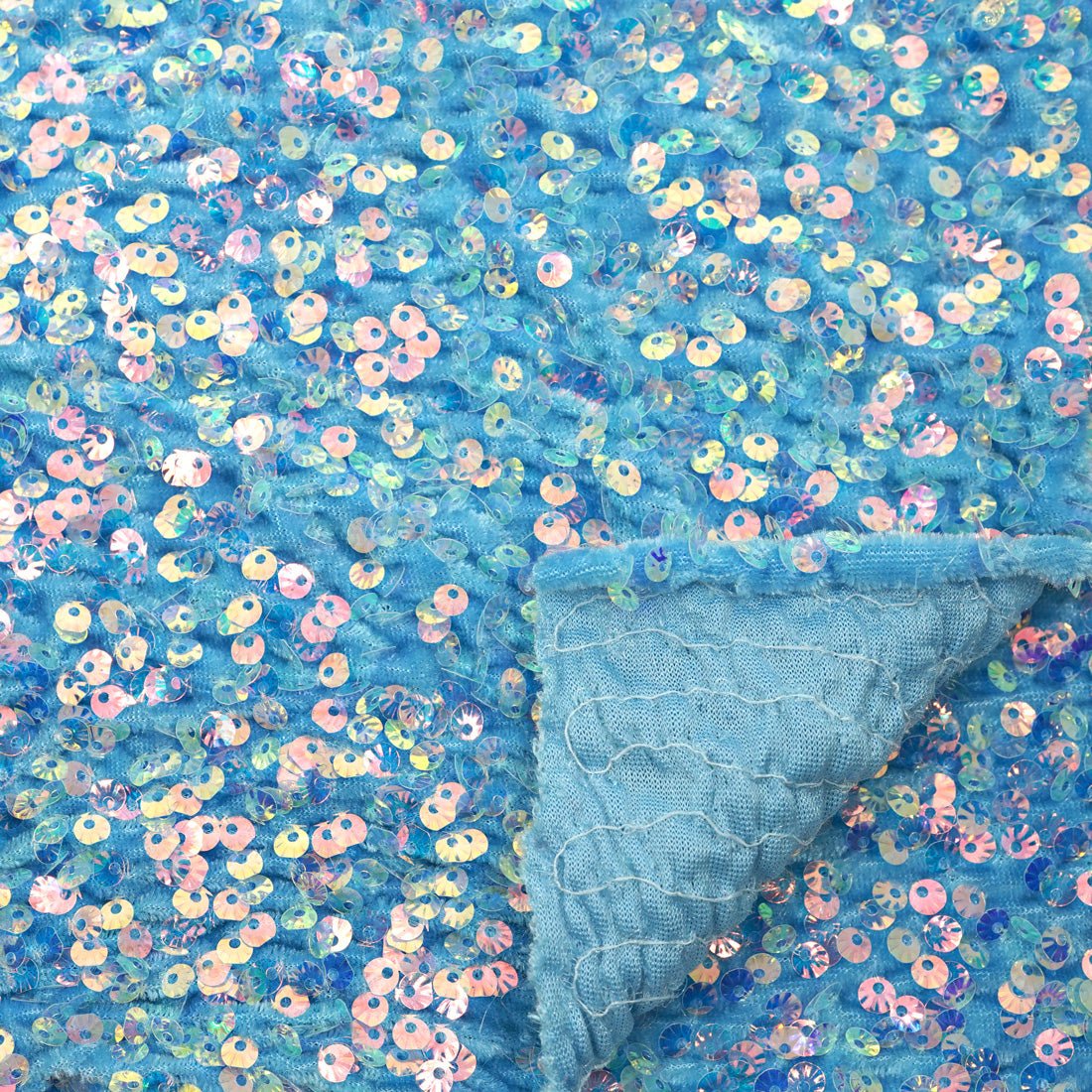 Sanibel Seashell Stretch Velvet Sequin Fabric | CDW