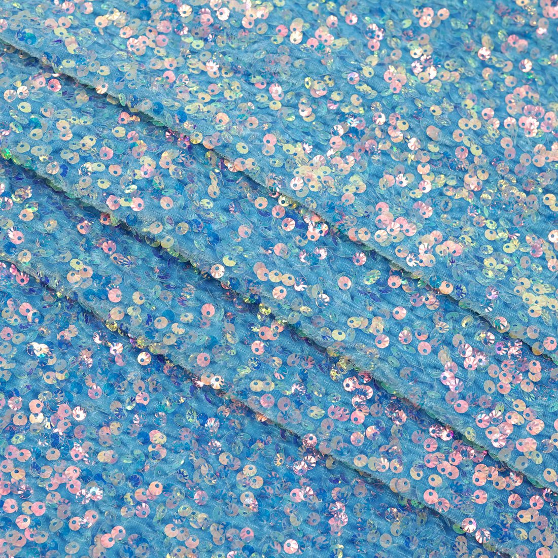 Sanibel Seashell Stretch Velvet Sequin Fabric | CDW