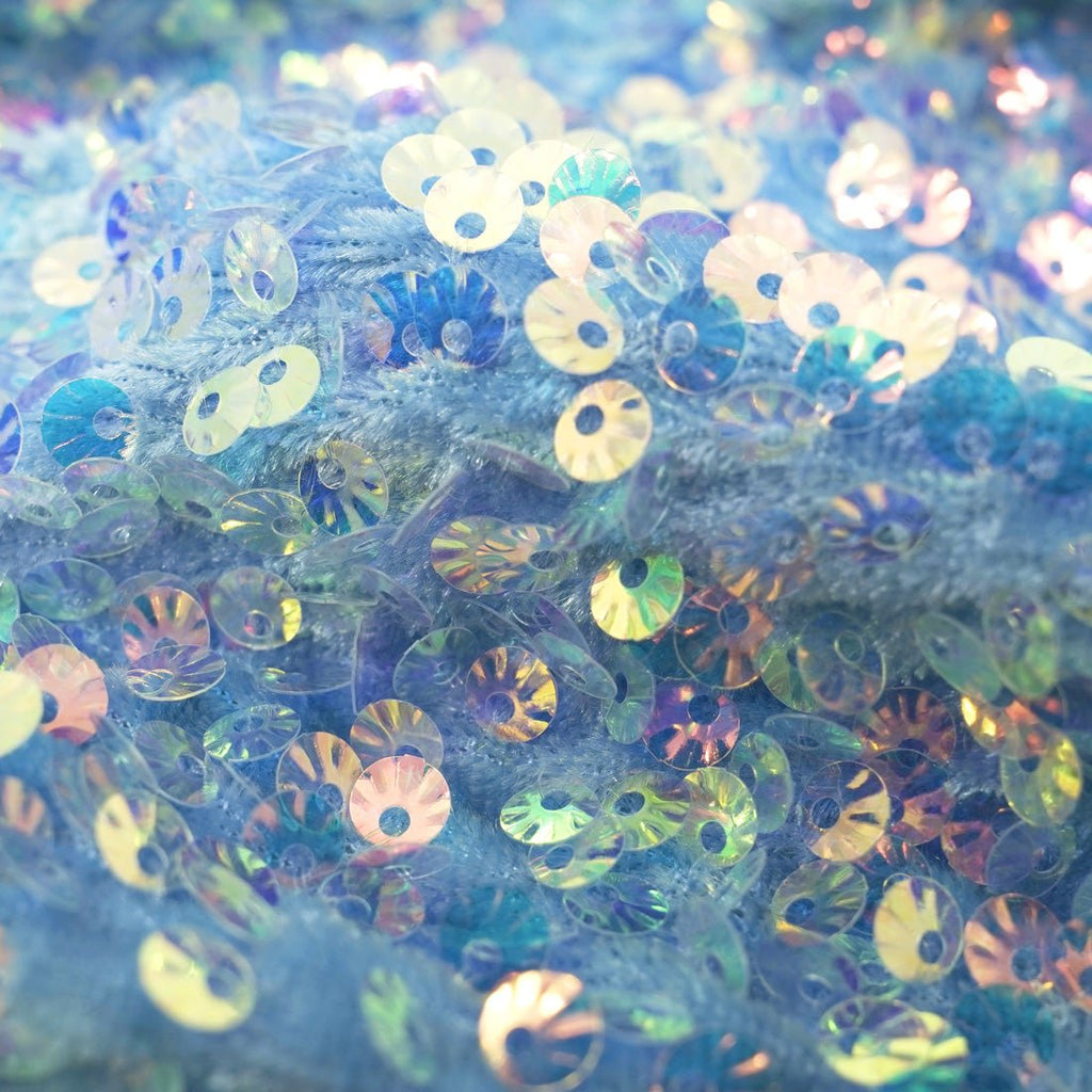 Sanibel Seashell Stretch Velvet Sequin Fabric | CDW