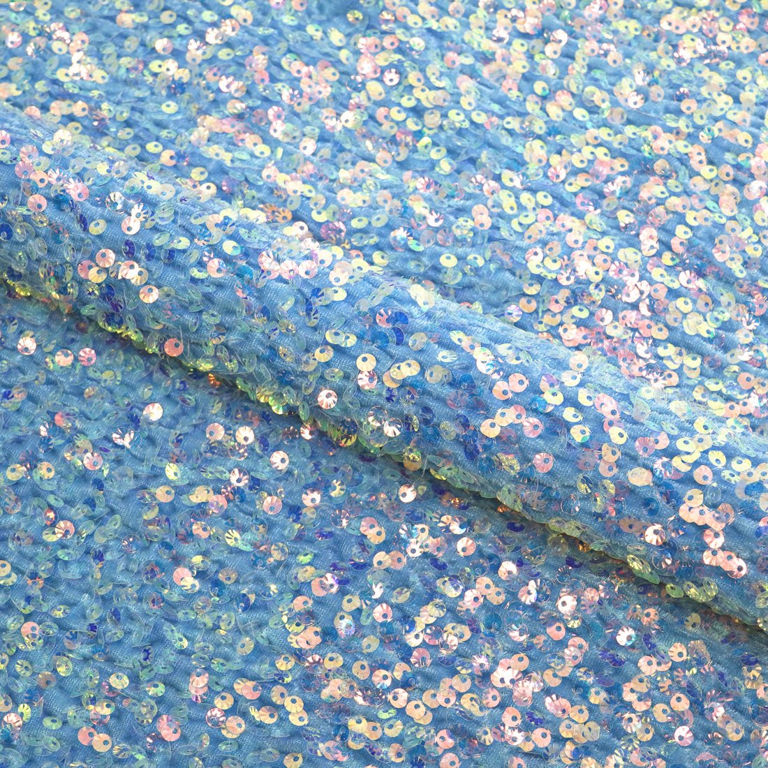 Sanibel Seashell Stretch Velvet Sequin Fabric | CDW