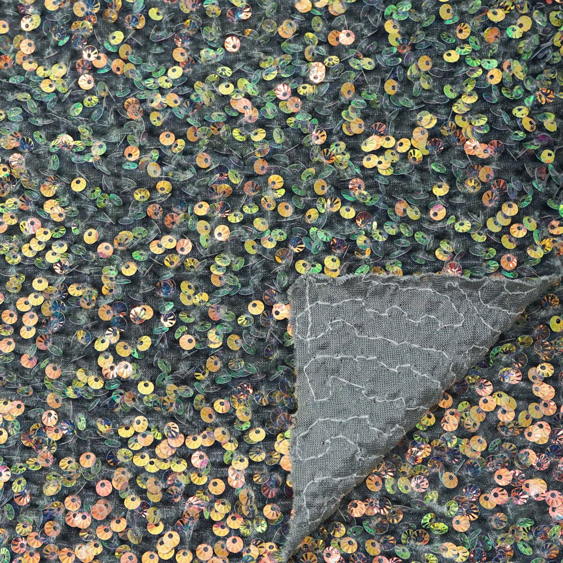 Sanibel Seashell Stretch Velvet Sequin Fabric | CDW