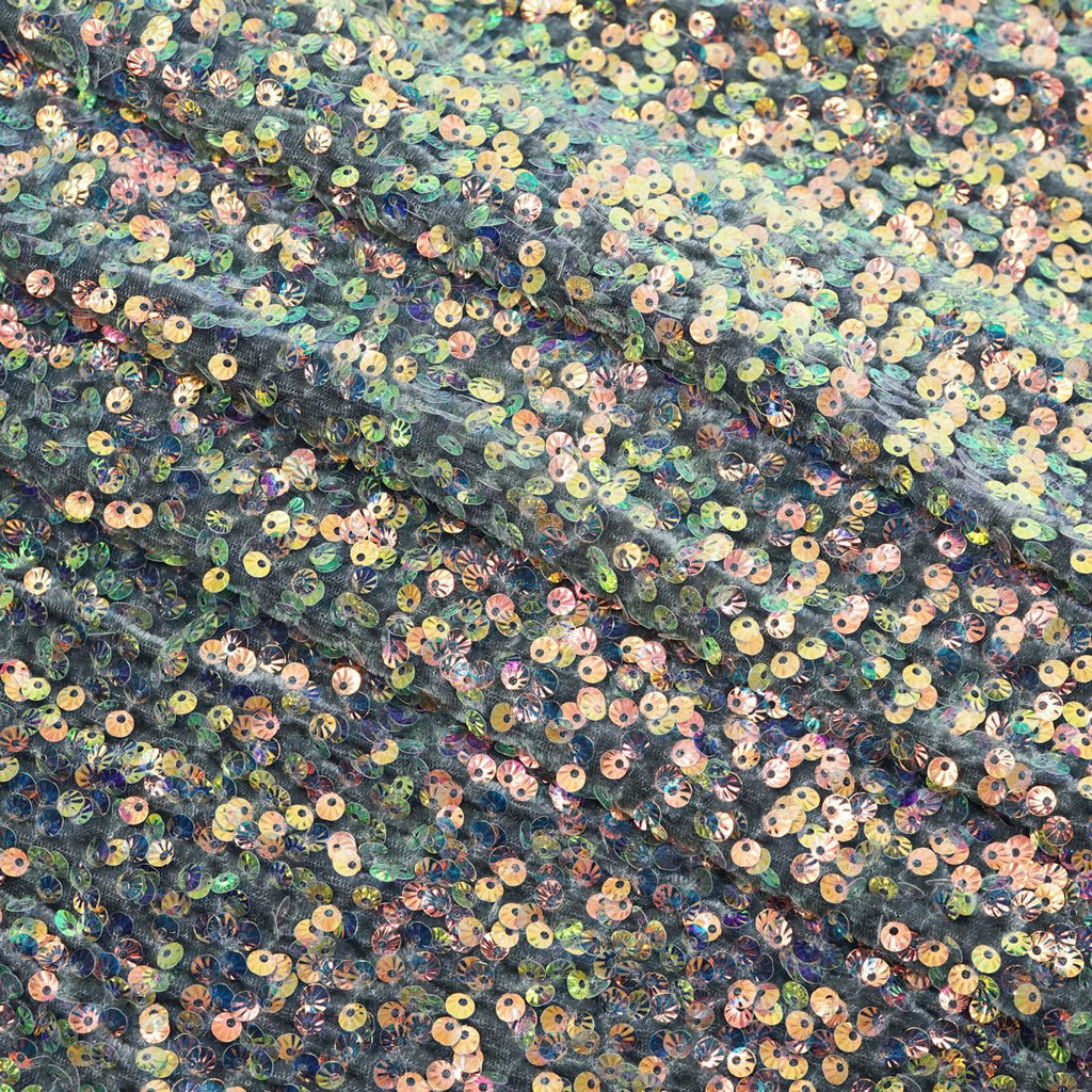 Sanibel Seashell Stretch Velvet Sequin Fabric | CDW