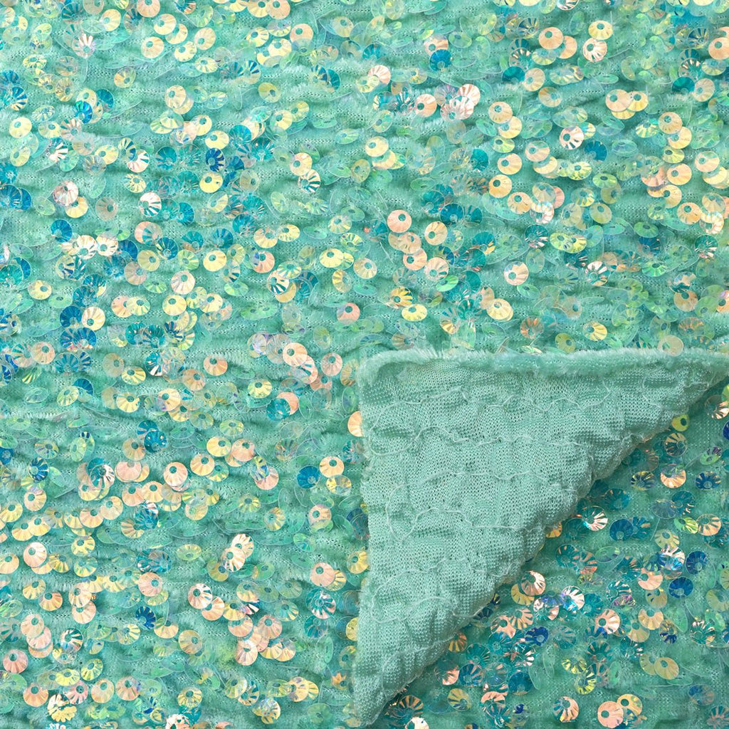 Sanibel Seashell Stretch Velvet Sequin Fabric | CDW