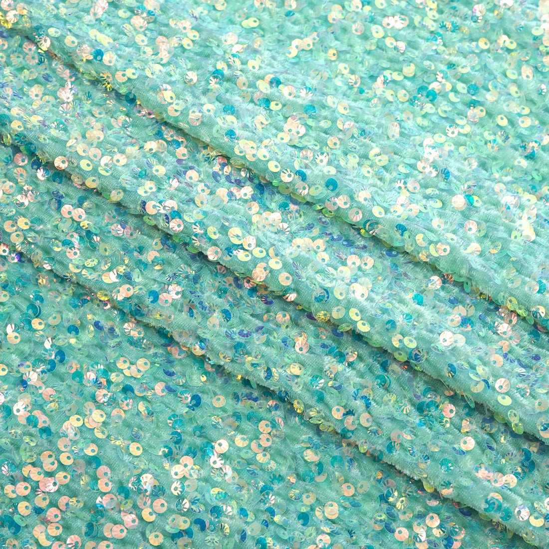 Sanibel Seashell Stretch Velvet Sequin Fabric | CDW