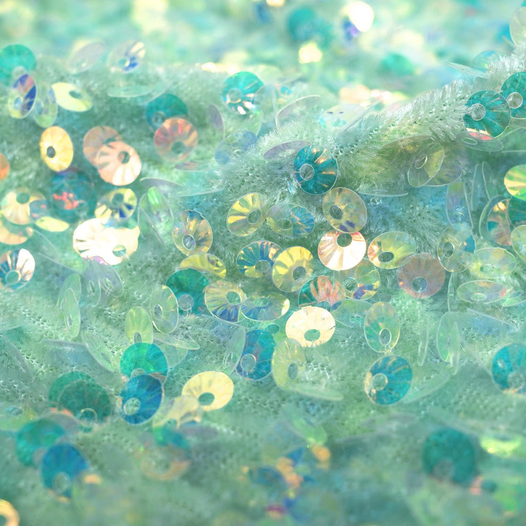 Sanibel Seashell Stretch Velvet Sequin Fabric | CDW