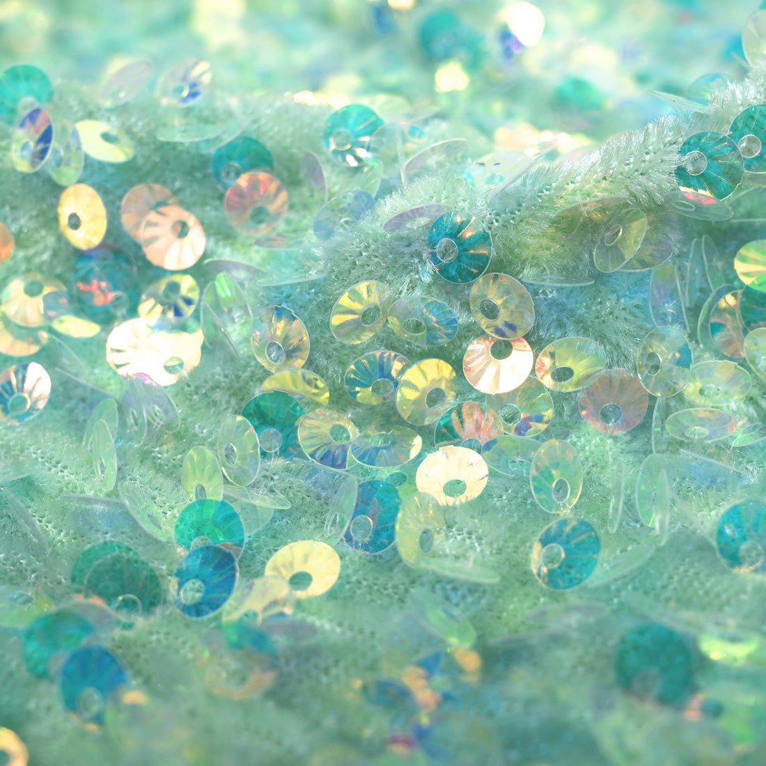 Sanibel Seashell Stretch Velvet Sequin Fabric | CDW